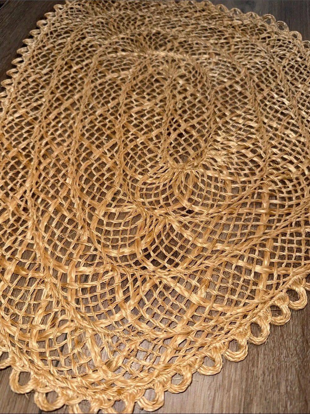 Vintage Natural Woven Placemat Set - Cream Braided Home Accents
